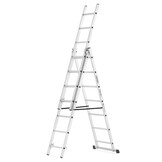 Vouwladder - 3x7 treden - werkhoogte 4,24 m - aluminium