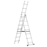 Vouwladder - 3x7 treden - werkhoogte 4,24 m - aluminium