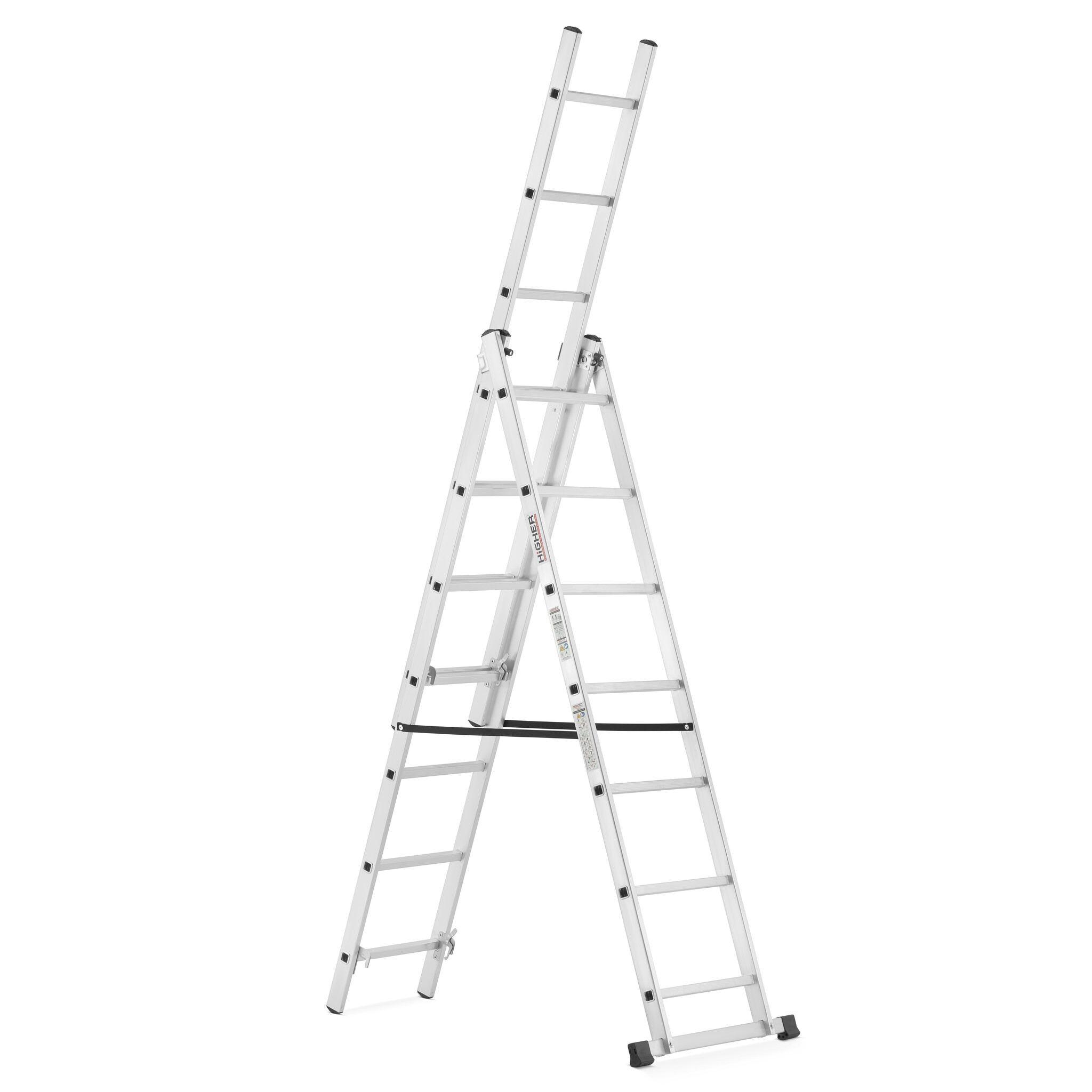 Vouwladder - 3x7 treden - werkhoogte 4,24 m - aluminium