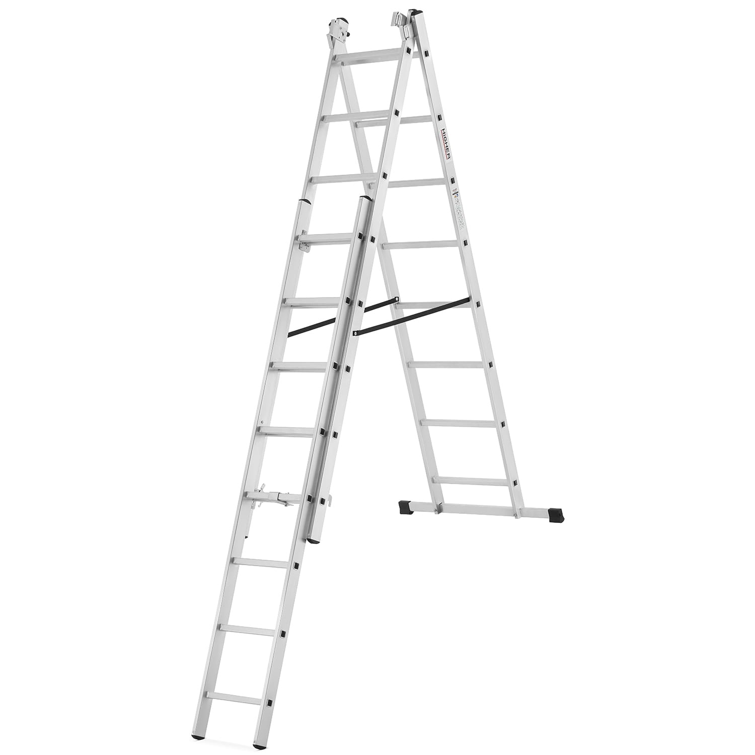 Vouwladder - 3x8 treden - werkhoogte 4,70 m - aluminium