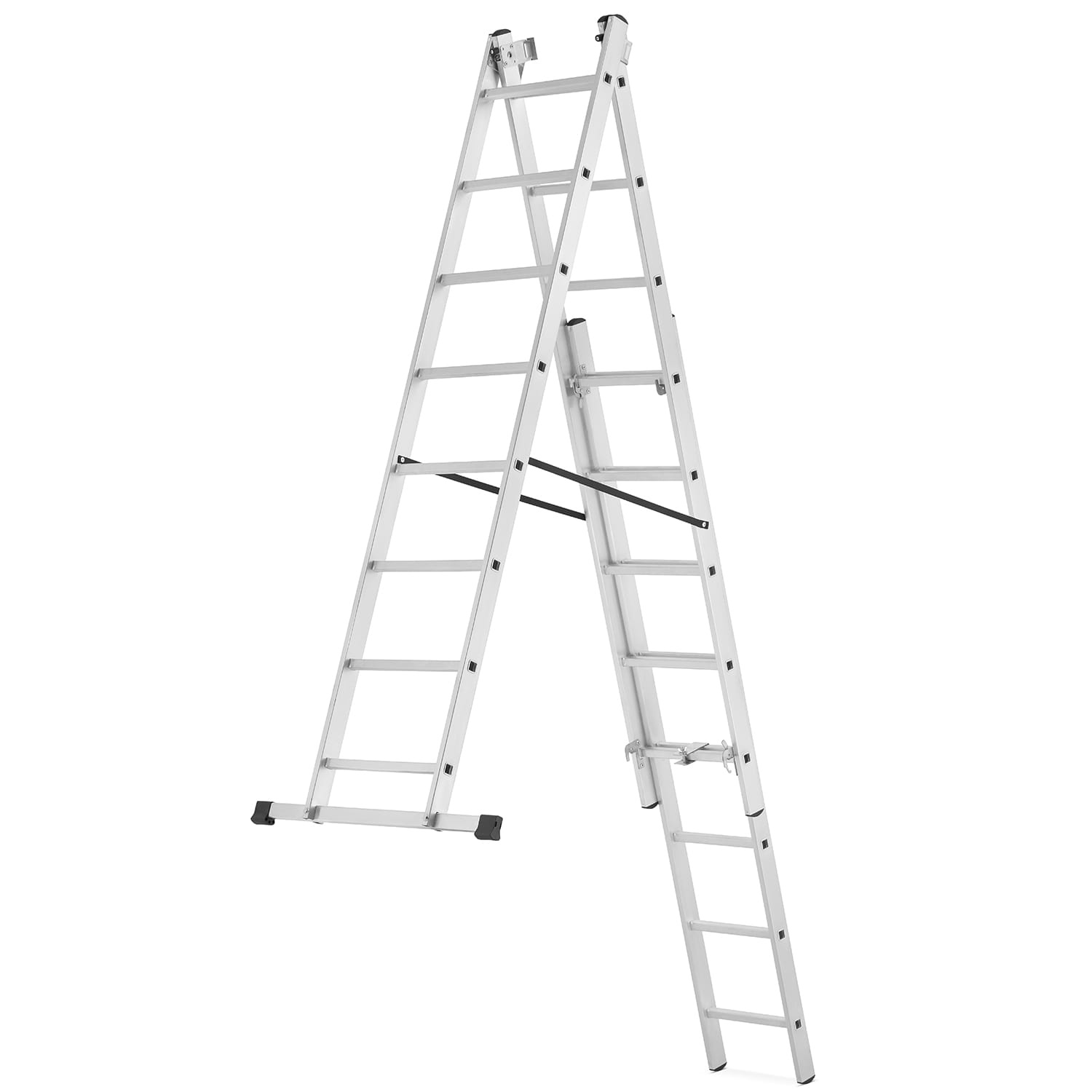 Vouwladder - 3x8 treden - werkhoogte 4,70 m - aluminium