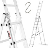 Vouwladder - 3x9 treden - werkhoogte 5,06 m - aluminium