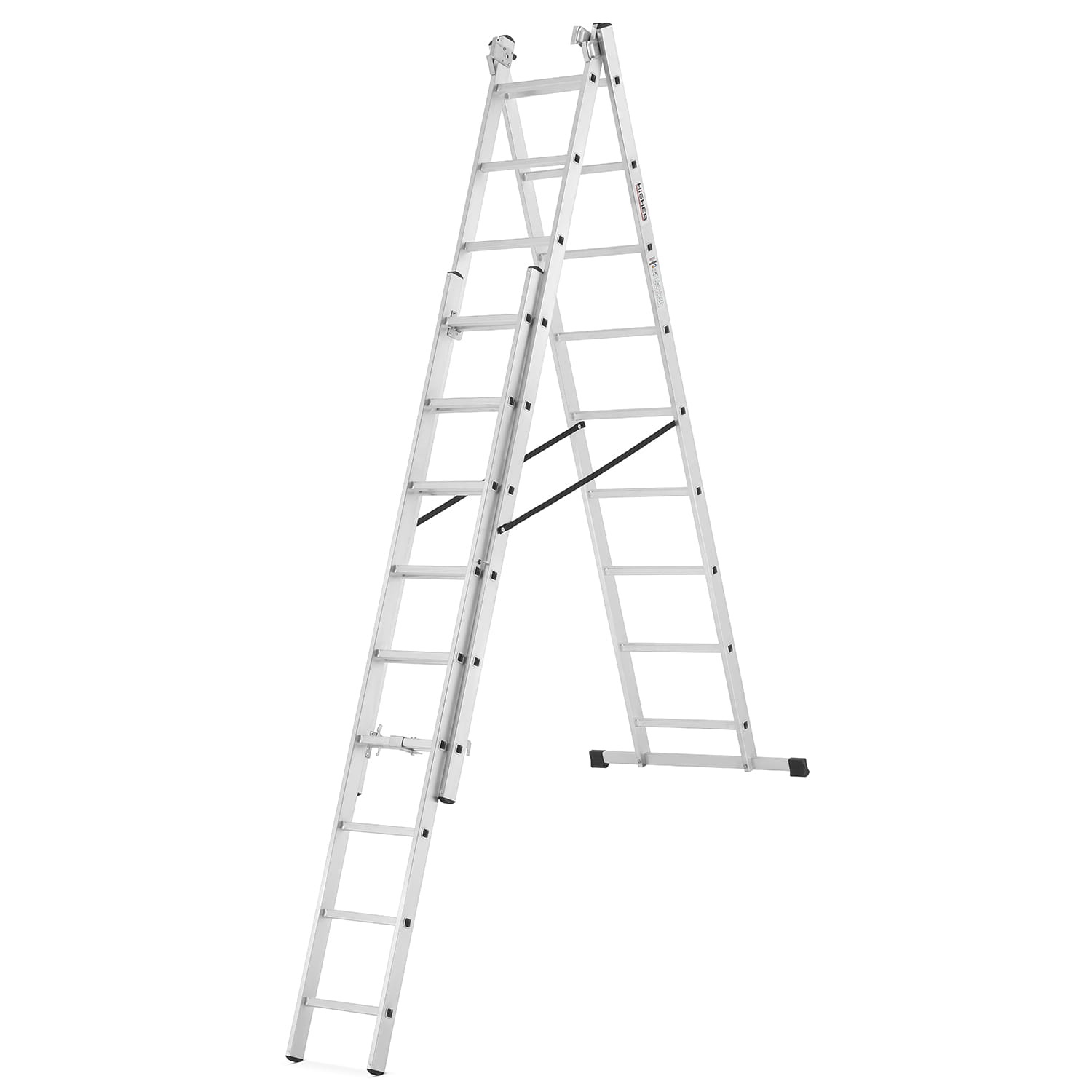 Vouwladder - 3x9 treden - werkhoogte 5,06 m - aluminium