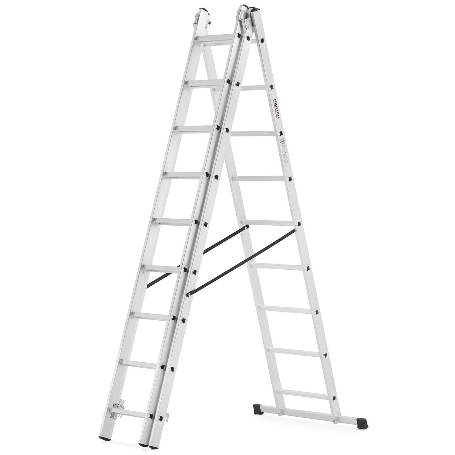 Vouwladder - 3x9 treden - werkhoogte 5,06 m - aluminium