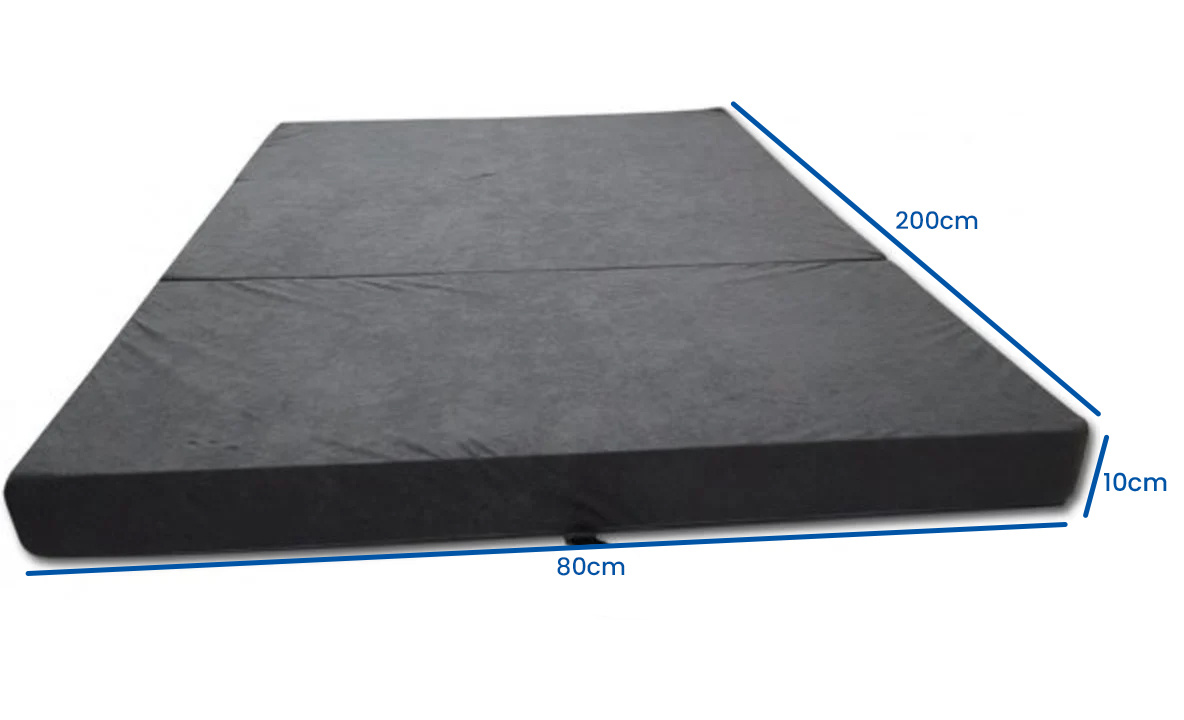 Logeermatras grijs  - opvouwbaar matras - 200x80x10 cm - campingmatras