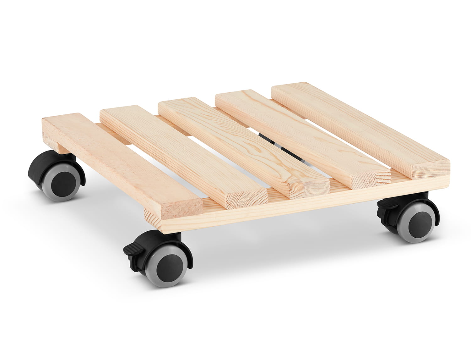 Plantentrolley - vierkant - 30x30 cm - licht dennenhout