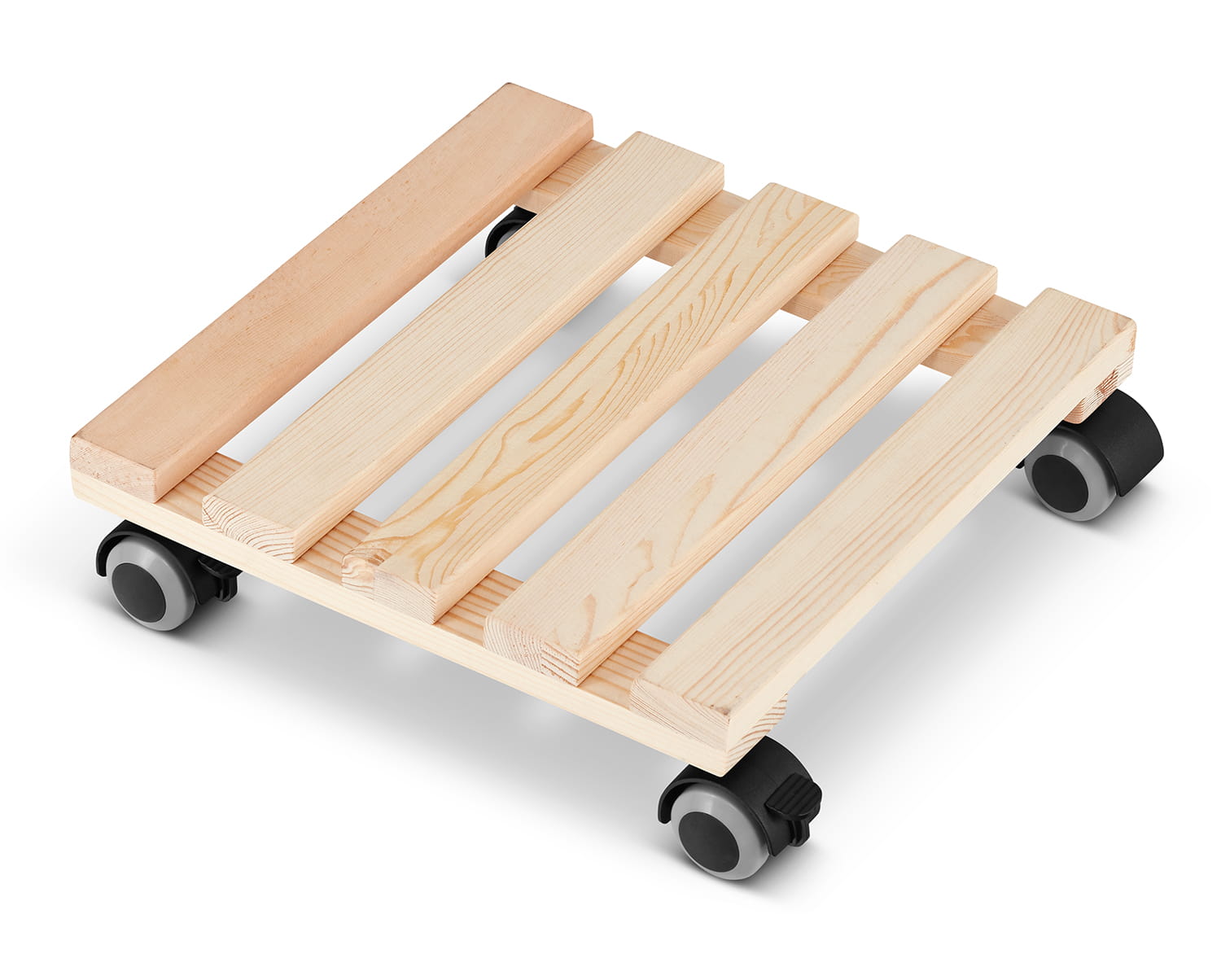 Plantentrolley - vierkant - 30x30 cm - licht dennenhout