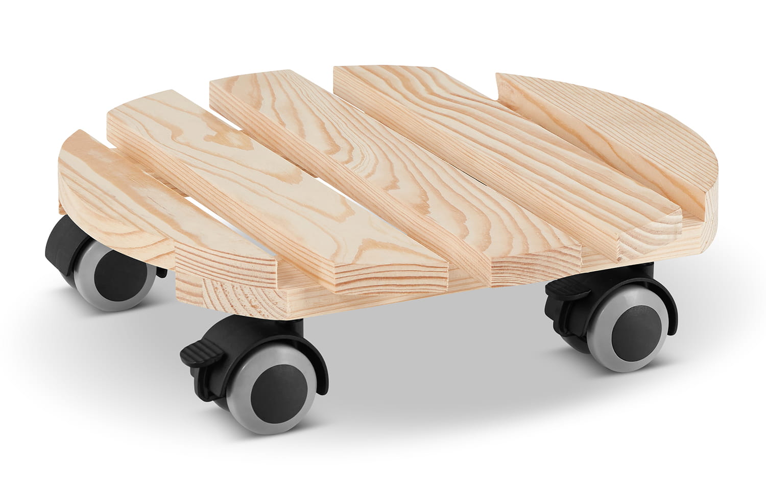 Plantentrolley - rond - 30 cm - licht dennenhout