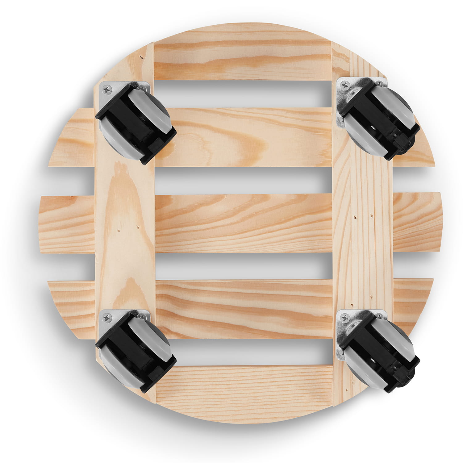 Plantentrolley - rond - 30 cm - licht dennenhout