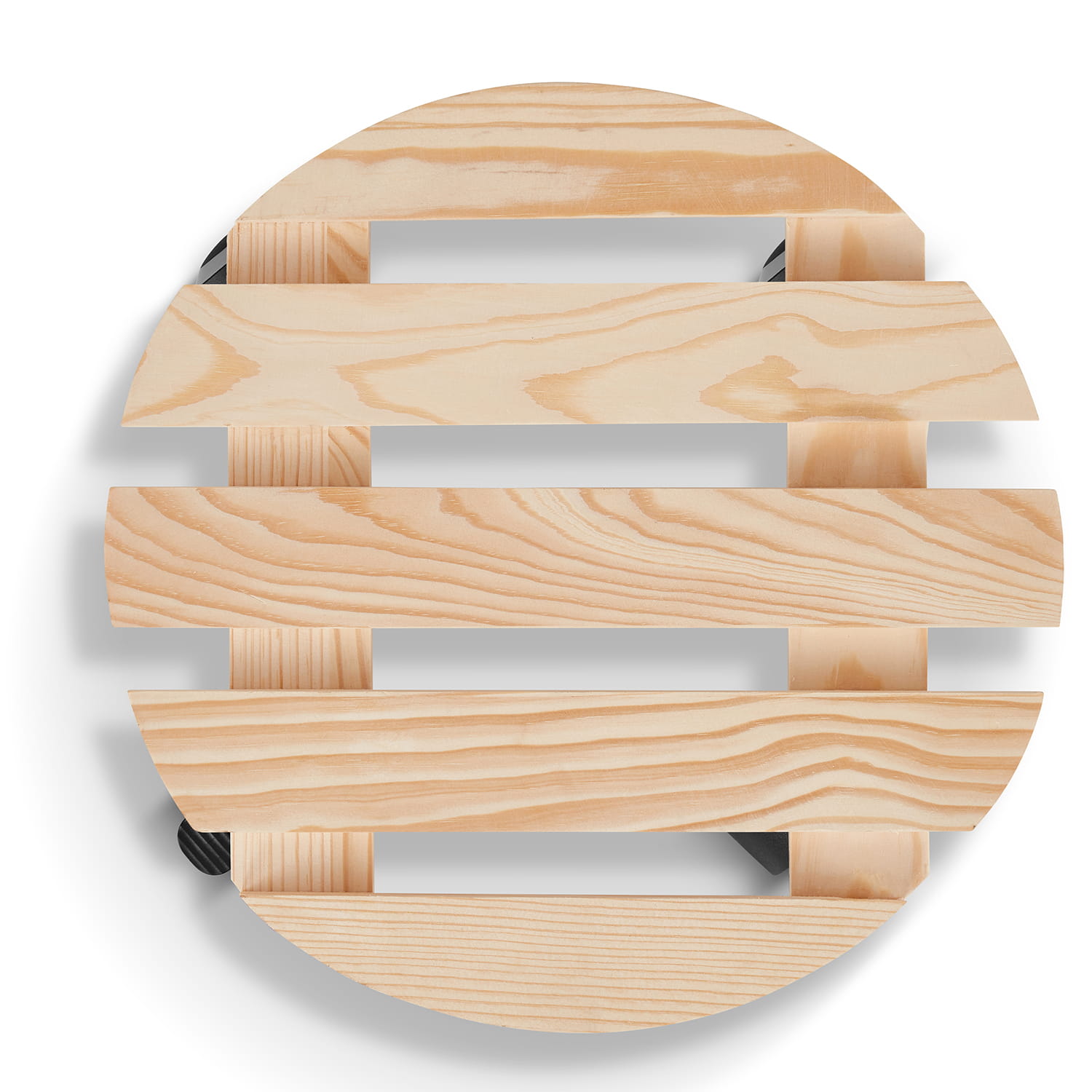 Plantentrolley - rond - 30 cm - licht dennenhout