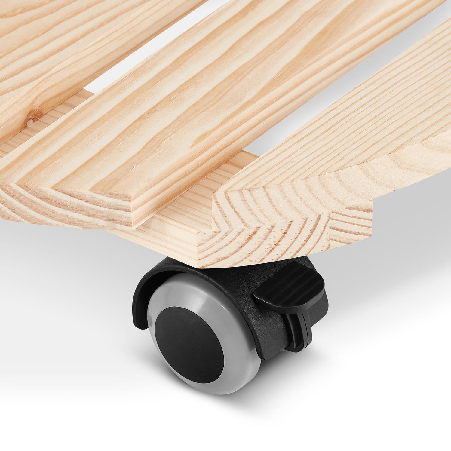 Plantentrolley - rond - 30 cm - licht dennenhout