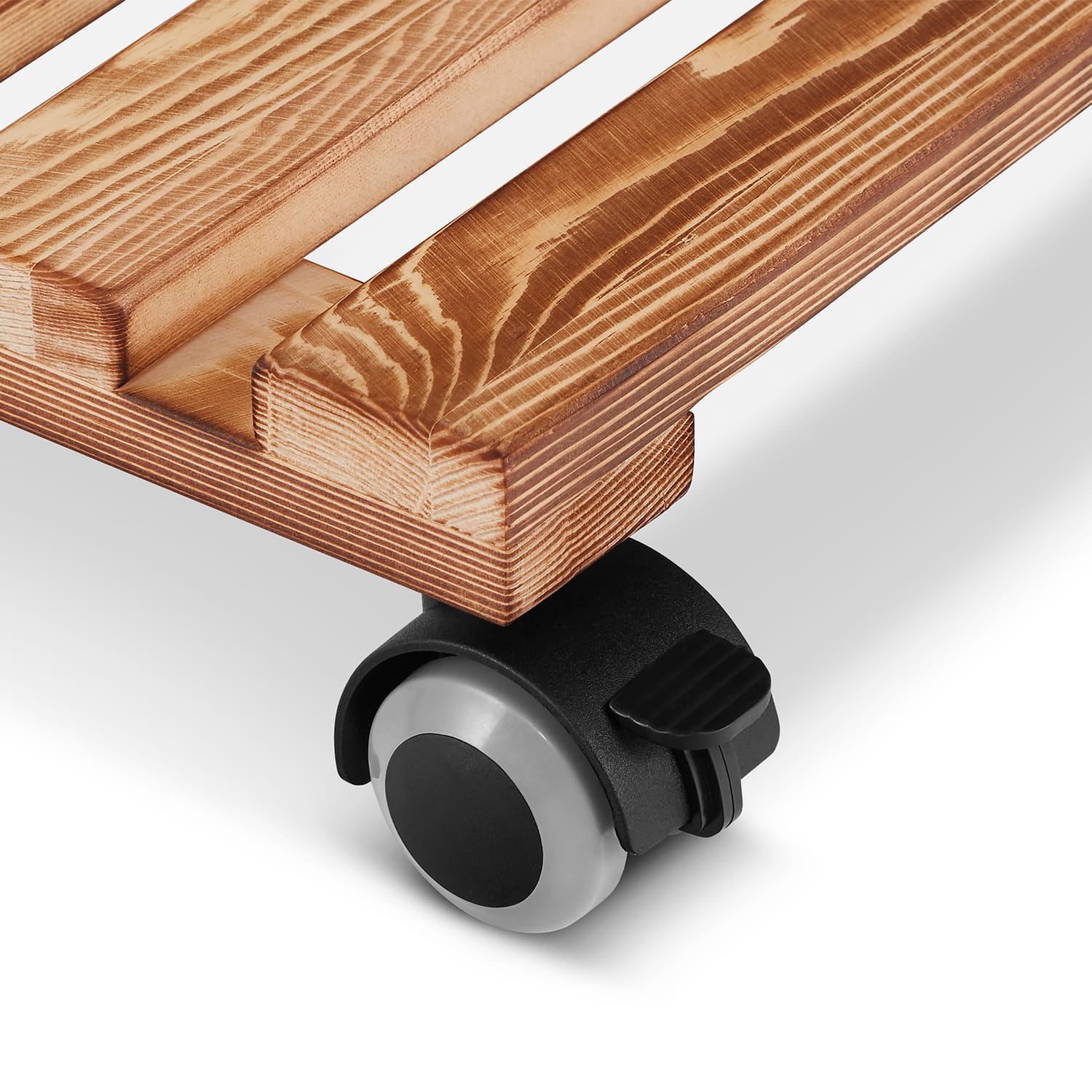 Plantentrolley - vierkant - 30x30 cm - gebeitst dennenhout