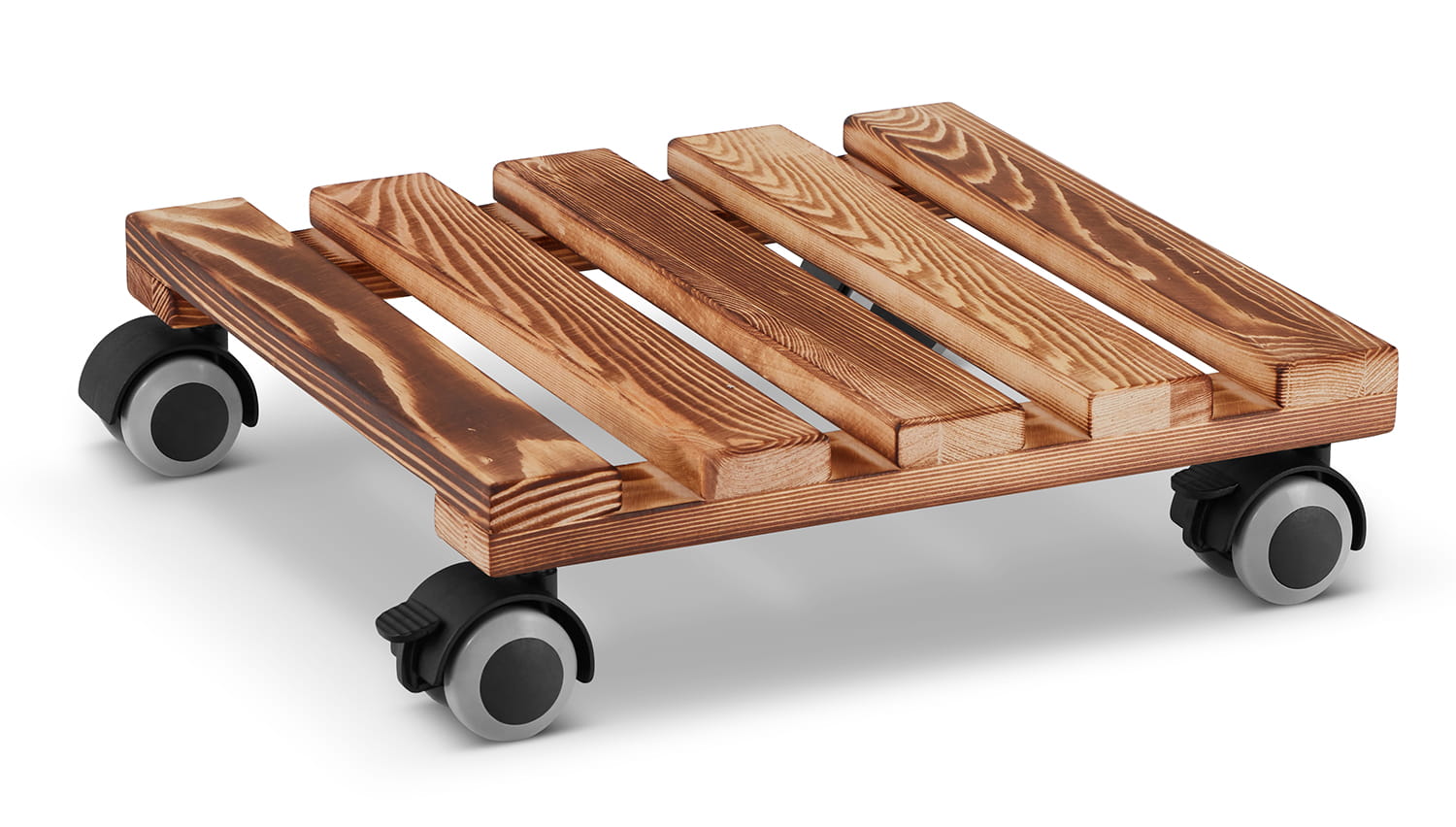 Plantentrolley - vierkant - 30x30 cm - gebeitst dennenhout