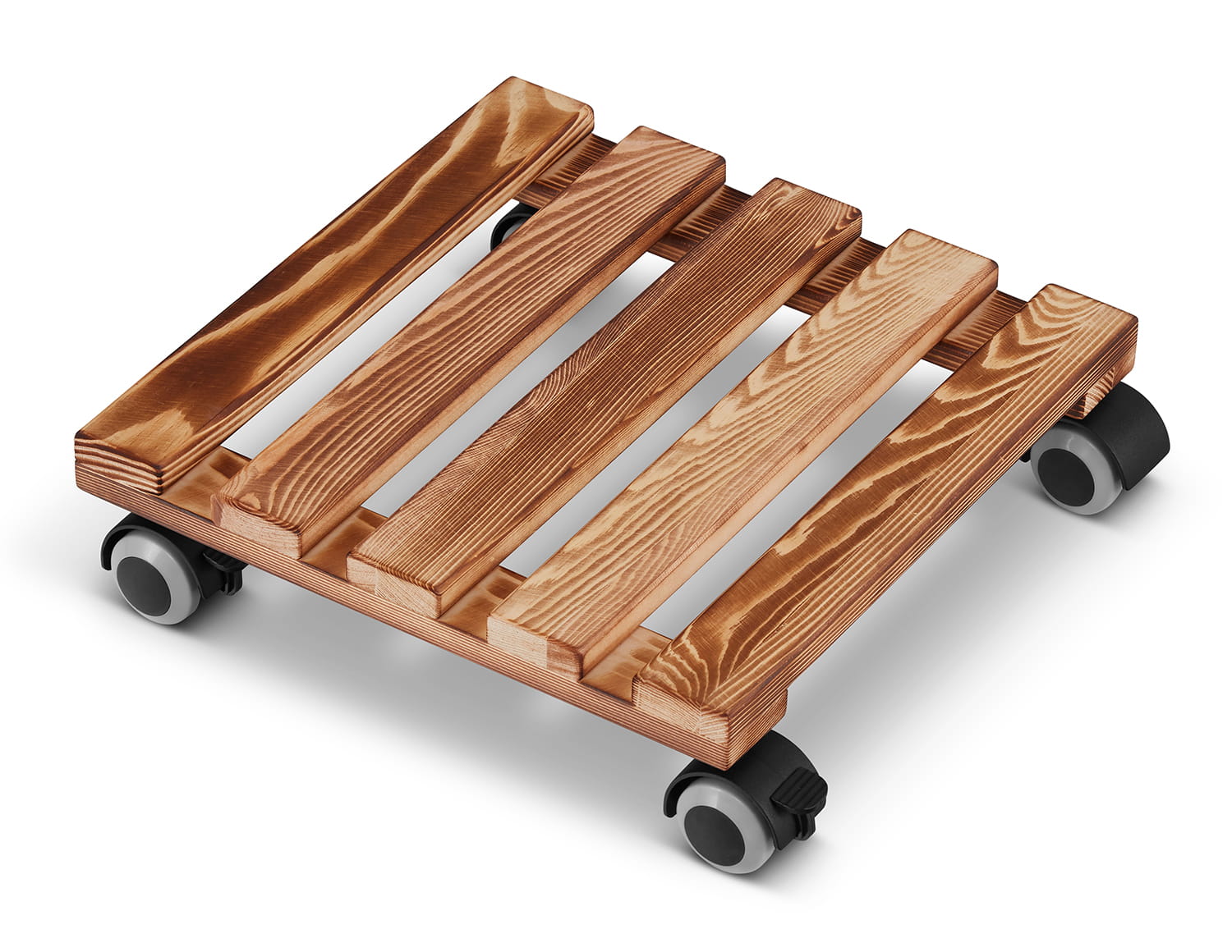 Plantentrolley - vierkant - 30x30 cm - gebeitst dennenhout