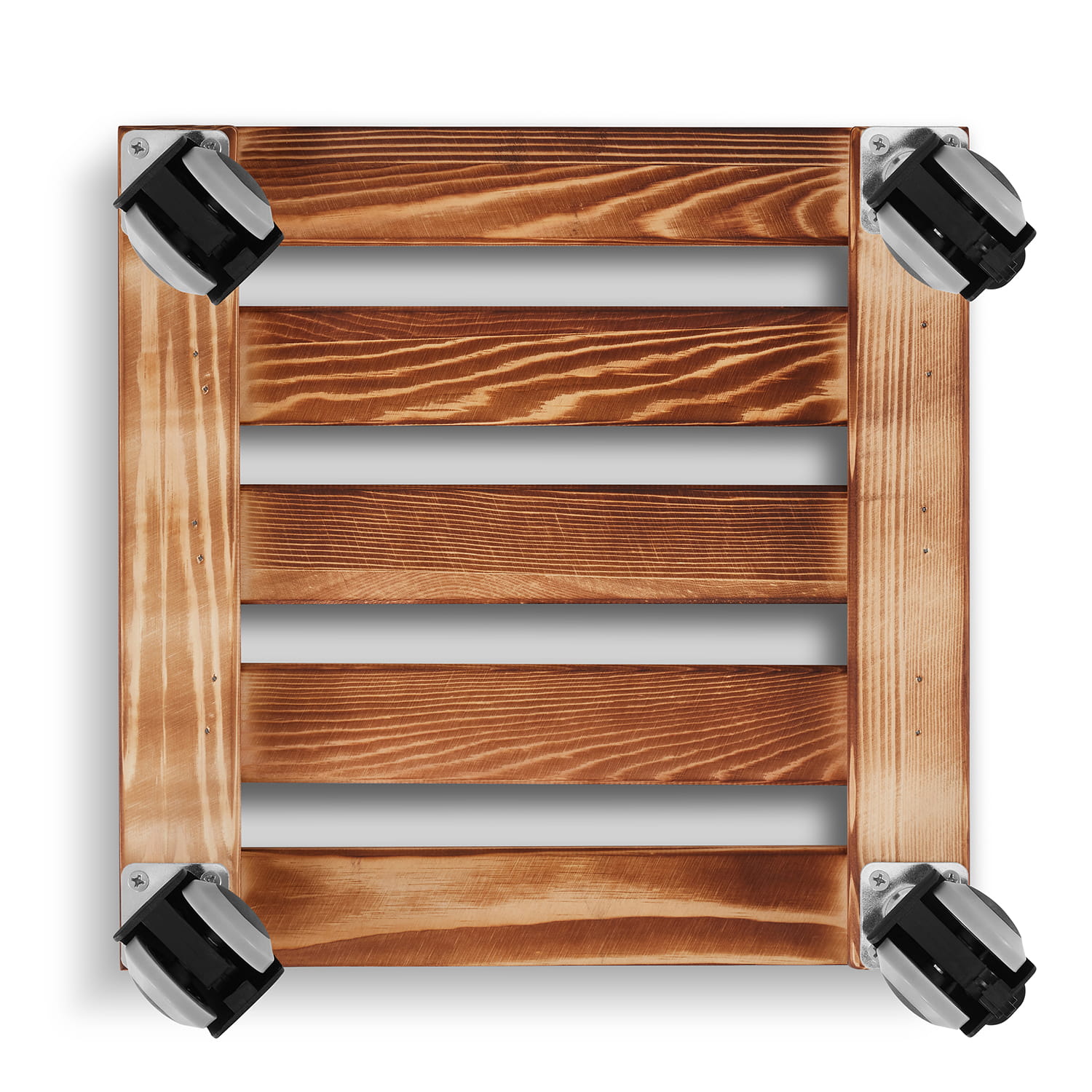 Plantentrolley - vierkant - 30x30 cm - gebeitst dennenhout