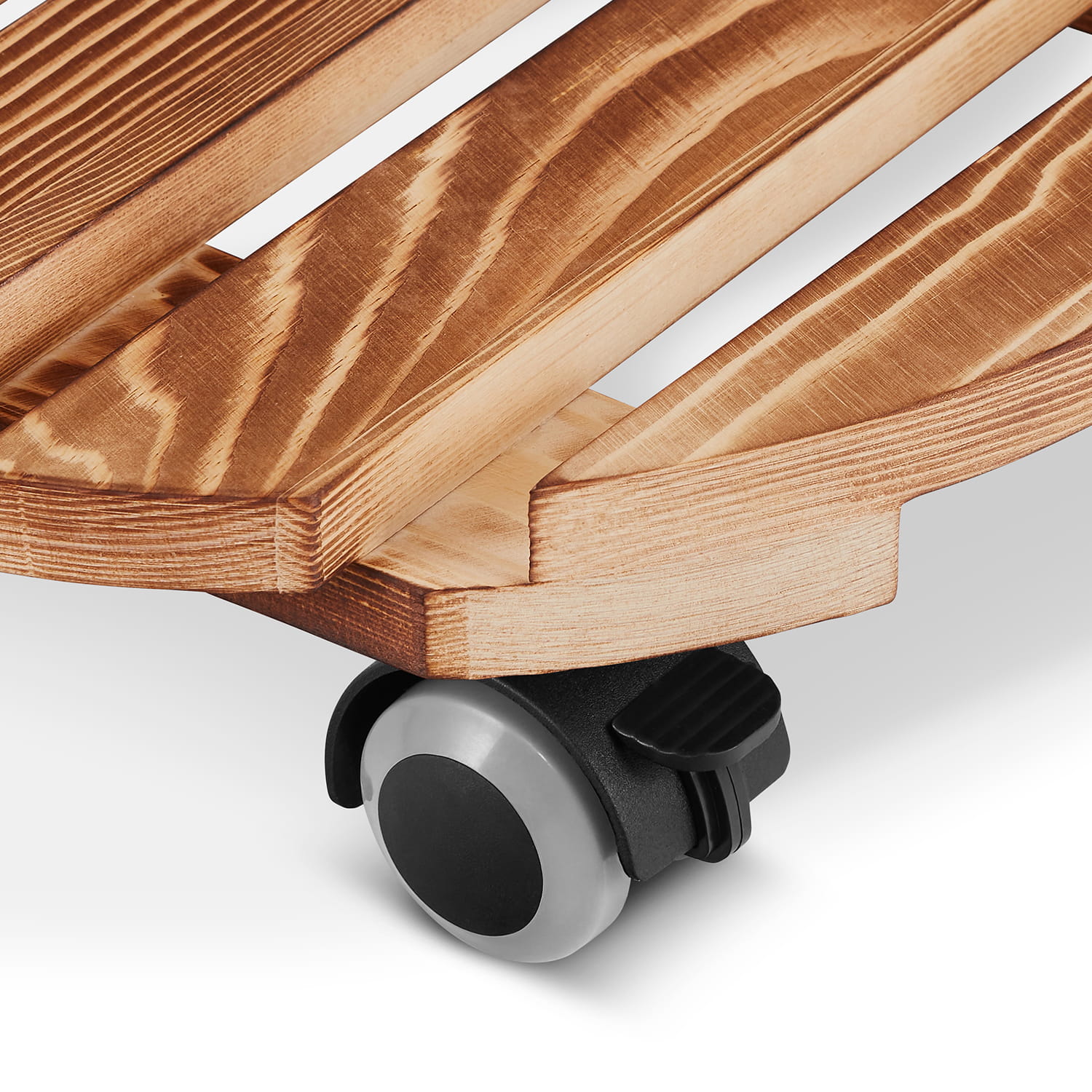 Plantentrolley - rond - 30 cm - gebeitst dennenhout