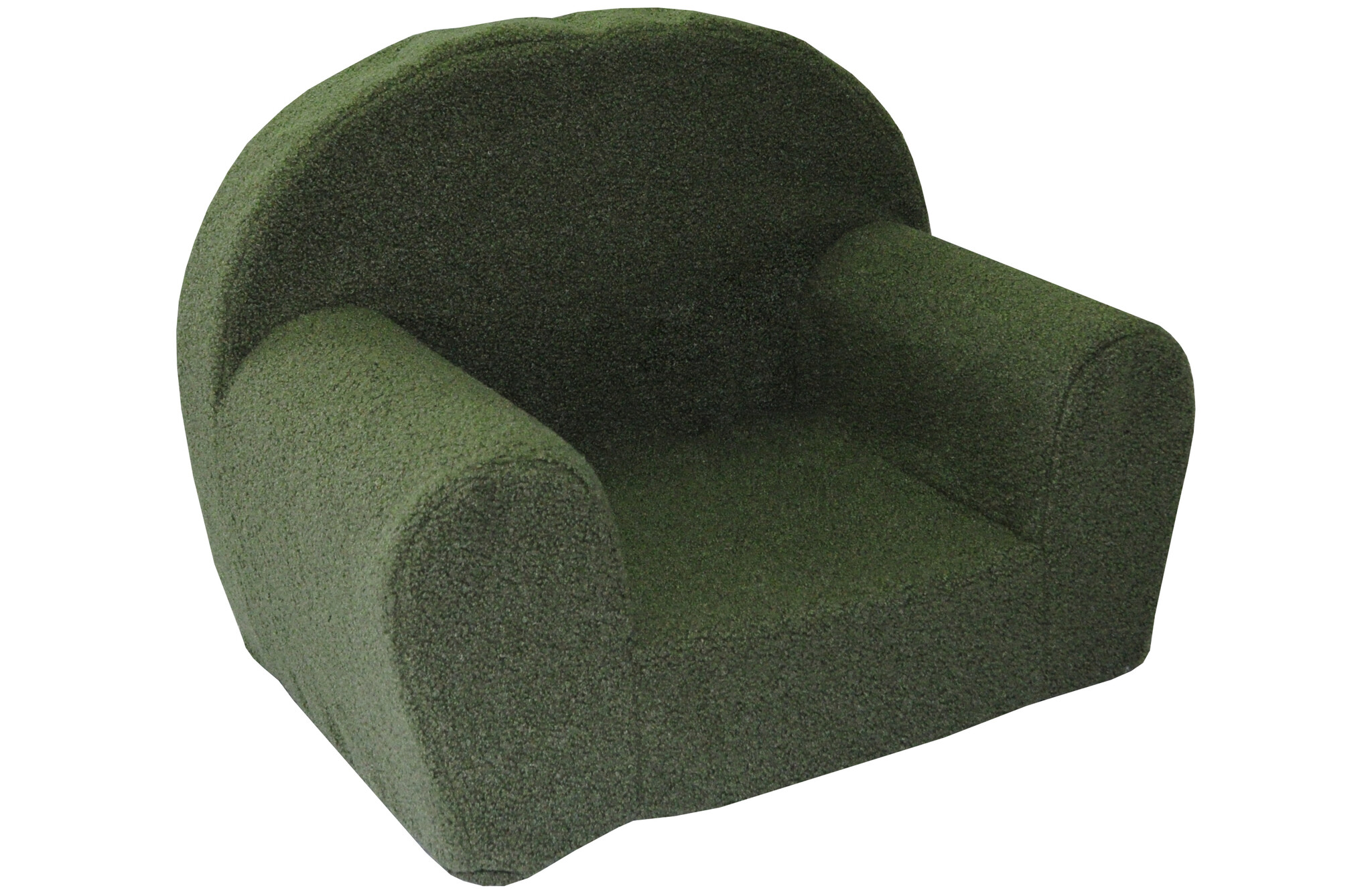 Kinderfauteuil - QUELLE - 60x40x45 cm - boucle - olijfgroen