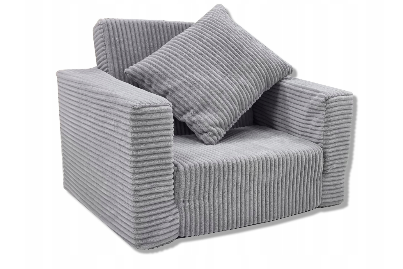 Kinderfauteuil - slaapbankje - 51x40x41cm - ribstof - lichtgrijs