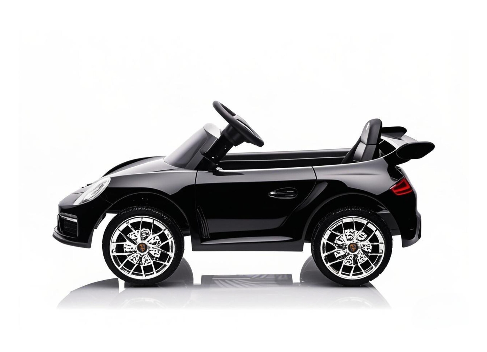 Elektrische kinderauto - Ruf - zwart - met Bluetooth en afstandsbediening