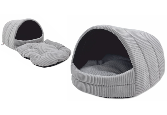 Hondenmand - hondencave - 45x49x36 cm - lichtgrijs