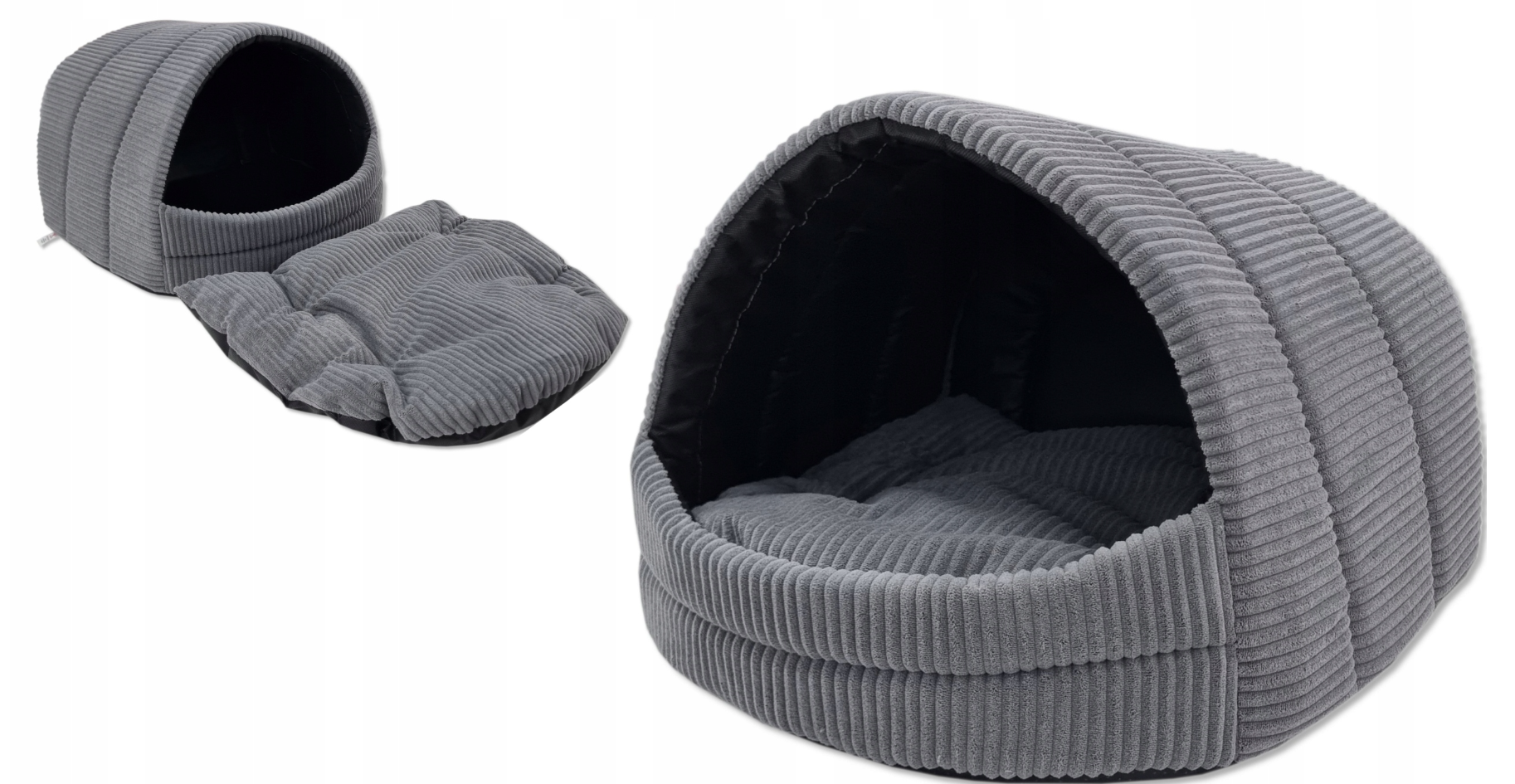 Hondenmand - hondencave - 45x49x36 cm - donkergrijs