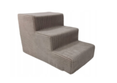 Hondentrap – 3 treden – corduroy – antislip – 30cm hoog – beige