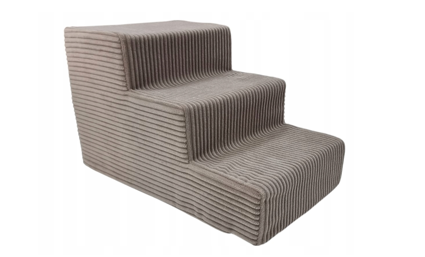 Hondentrap – 3 treden – corduroy – antislip – 30cm hoog – beige