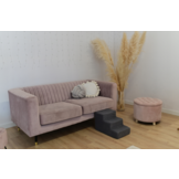 Hondentrap - 3 treden – corduroy – 30 cm hoog – donkergrijs