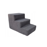 Hondentrap - 3 treden – corduroy – 30 cm hoog – donkergrijs