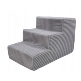 Hondentrap – 3 treden – corduroy – 30 cm hoog – lichtgrijs