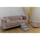 Hondentrap – 3 treden – corduroy – 30 cm hoog – lichtgrijs