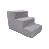 Hondentrap – 3 treden – corduroy – 30 cm hoog – lichtgrijs