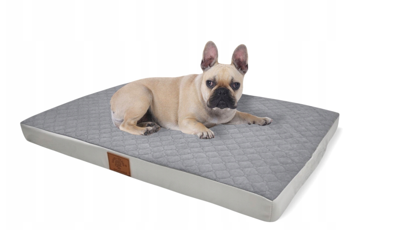 Hondenkussen - 80x60x7 cm - lichtgrijs - hondenbed
