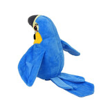 Pratende papegaai - interactieve knuffel - geel blauw - 20 cm