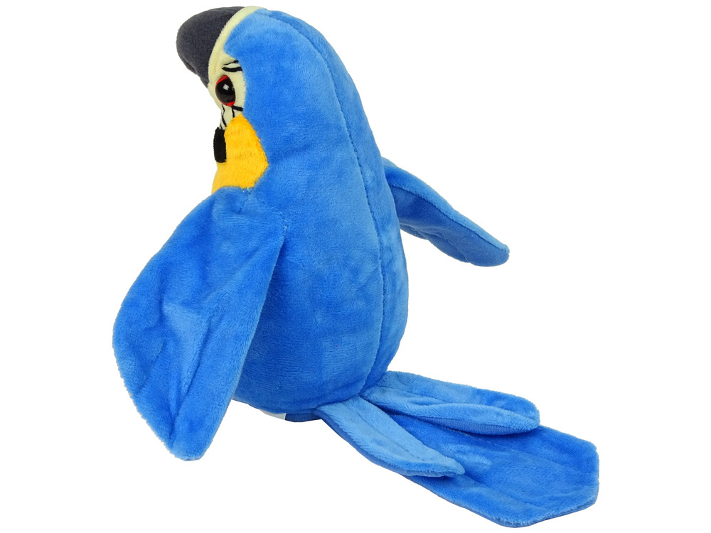 Pratende papegaai - interactieve knuffel - geel blauw - 20 cm