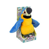 Pratende papegaai - interactieve knuffel - geel blauw - 20 cm