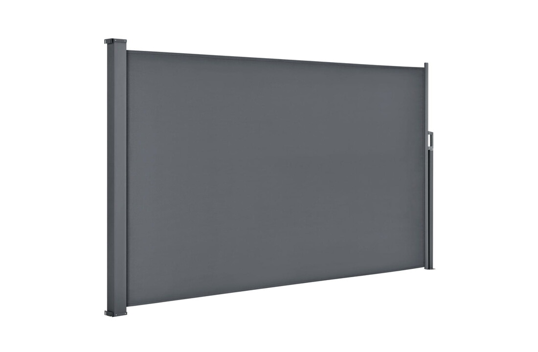 Windscherm - grijs - uitschuifbaar - 350x180 cm