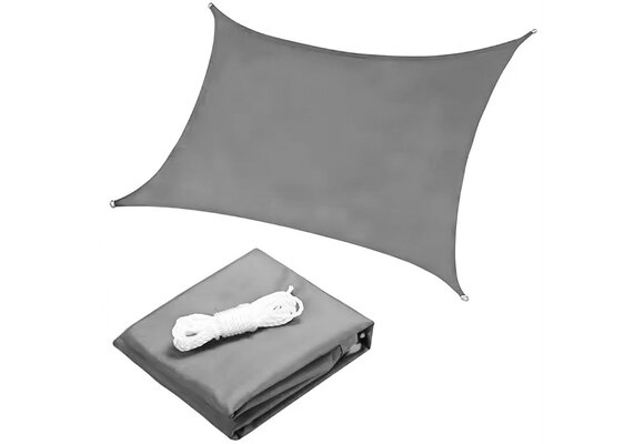 Schaduwdoek 3x3 m – water- en UV-bestendig zonnedoek – grijs