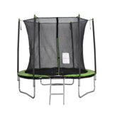 Trampoline 244 cm rond - met net en ladder – groen/zwart