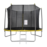 Trampoline 305 cm rond - met net en ladder – geel/zwart