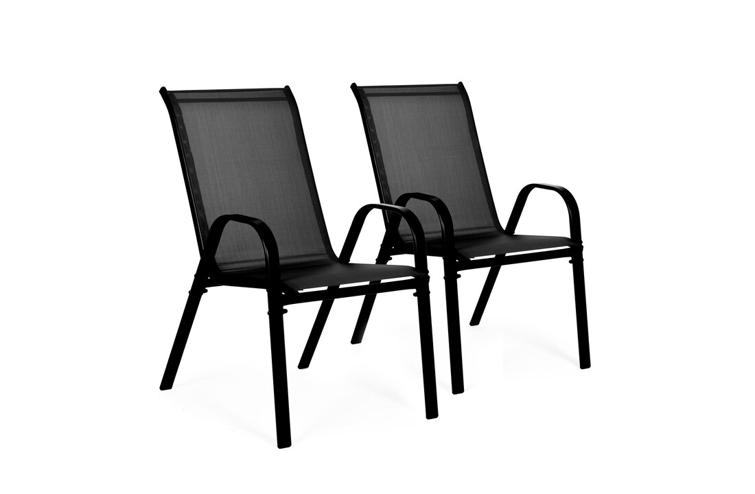 Tuinstoelen - zwart - 90.5 x 72 x 55 cm - weerbestendig