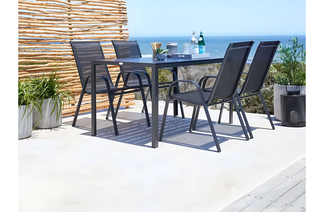 Tuinstoelen set van 2 – 55 x 72 x 90,5 cm – zwart