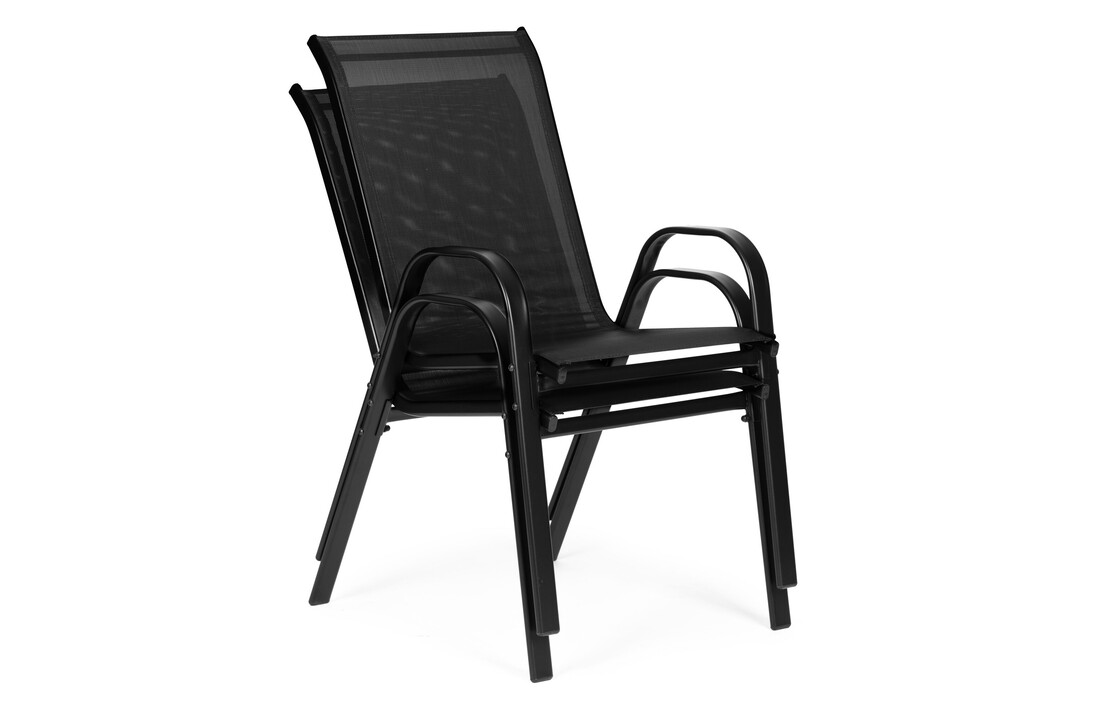 Tuinstoelen - zwart - 90.5 x 72 x 55 cm - weerbestendig