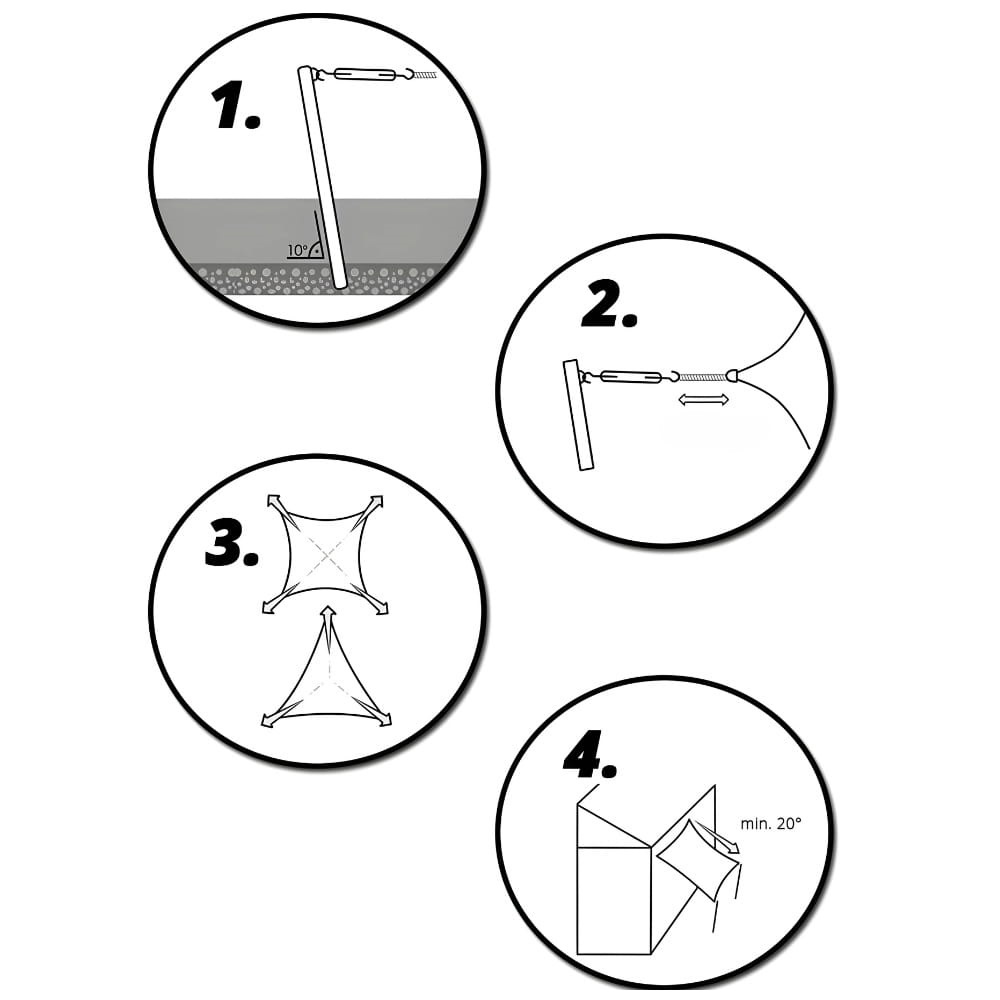 Schaduwdoek - zonnedoek - vierkant - 5x5 m - beige