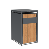 Container ombouw voor 1 container - staal - houtlook antraciet