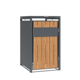 Container ombouw voor 1 container - staal - houtlook antraciet