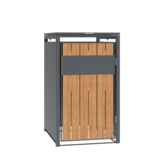 Container ombouw voor 1 container - staal - houtlook antraciet