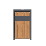 Container ombouw voor 1 container - staal - houtlook antraciet