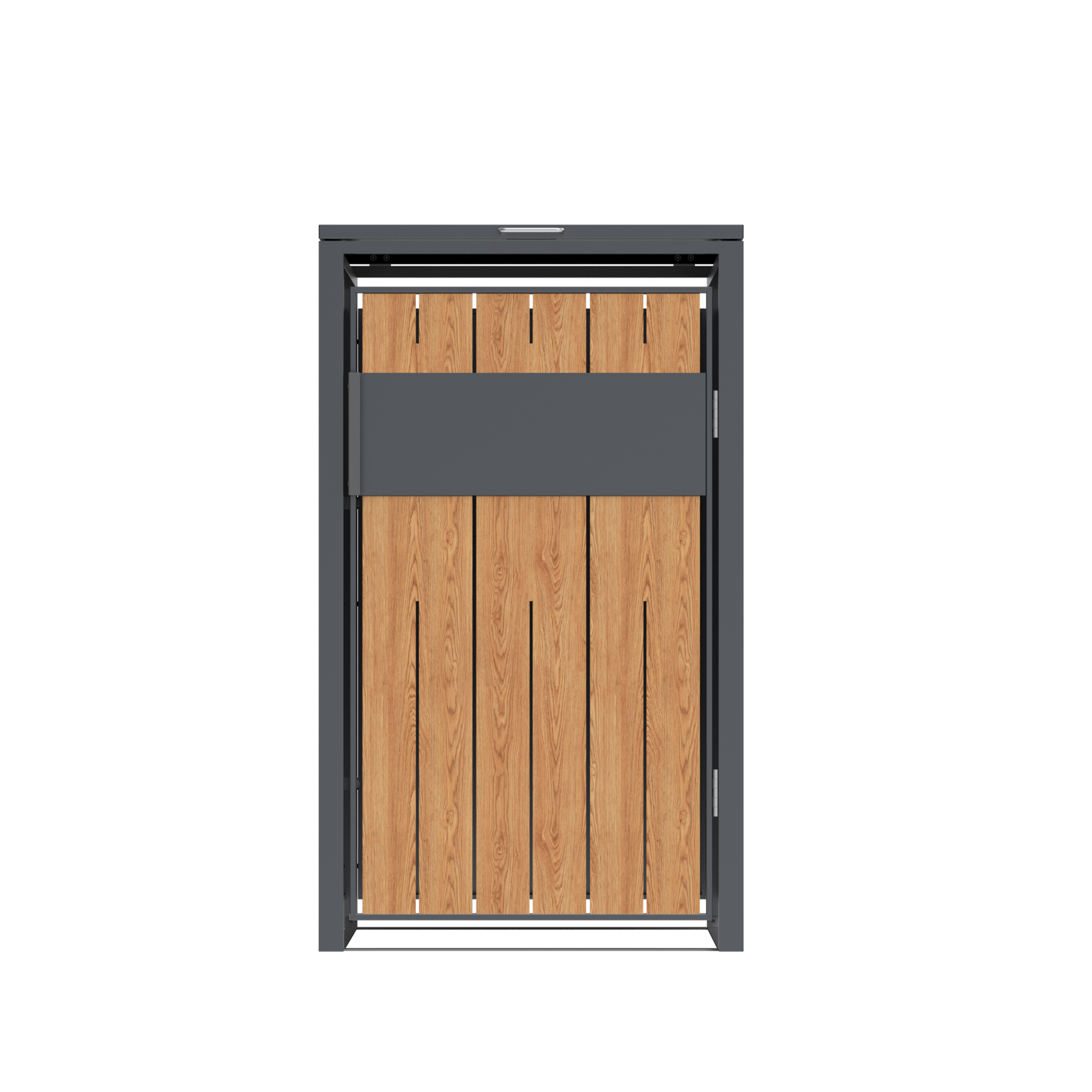Container ombouw voor 1 container - staal - houtlook antraciet