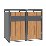 Container ombouw - 2 containers - staal - houtlook antraciet